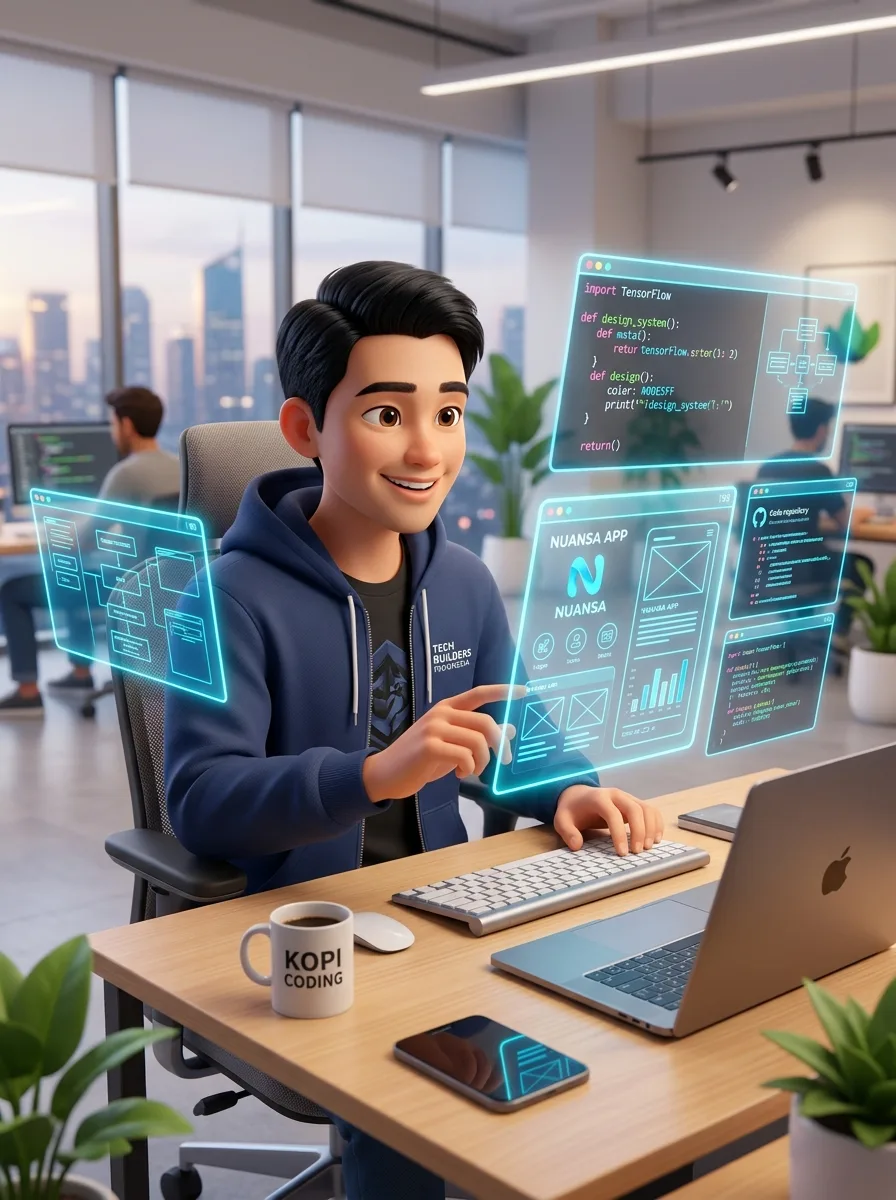 Rama Bintang merancang arsitektur sistem dan desain UI/UX RBTGTech